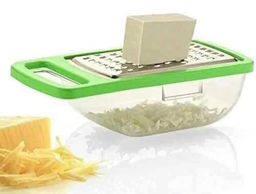 Mini Cheese Garlic Ginger Grater with Storage Container | Stainless Steel Handheld Kitchen Grater for Cheese, Garlic, Ginger, Chocolate, Nutmeg & Vegetables | Compact Portable Grater Pack of 2