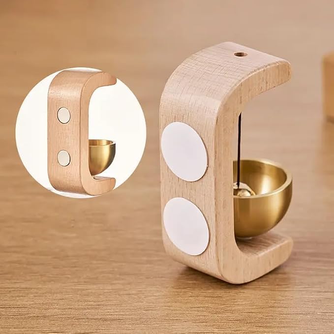 Shopkeepers Bell for Door Opening, Wood Doorbell Wind Chime for Refrigerator, Room, Porch, Garden, Backyard, Restaurant, Home Garden Windchime Housewarming Gift (Light)