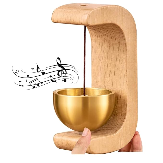 Shopkeepers Bell for Door Opening, Wood Doorbell Wind Chime for Refrigerator, Room, Porch, Garden, Backyard, Restaurant, Home Garden Windchime Housewarming Gift (Light)