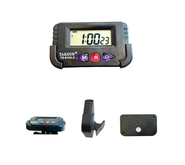 Car Dashboard Office Desk Alarm Table Clock and Stopwatch with Flexible Stand Digital Watch, Black | Desk Small Watch